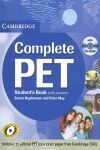 STUDENT´S BOOK COMPLETE PET WITH ANSWERS + CD ROM.
