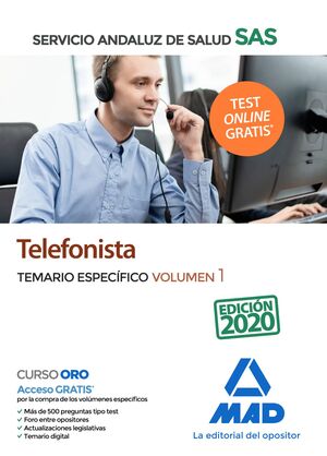 TELEFONISTAS DEL SERVICIO ANDALUZ DE SALUD. TEMARIO ESPECÍFICO VOLUMEN 1