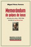 MEMORANDUM DE GOLPES DE LANZA. ARTICULOS DE CRITICA, 1927-1936