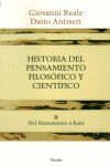 HISTORIA DEL PENSAMIENTO FILOSÓFICO Y CIENTÍFICO II. DEL HUMANISMO A KANT