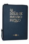 BIBLIA DE NUESTRO PUEBLO CUERO AZUL CREMALLERA,LA.