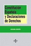 CONSTITUCIÓN ESPAÑOLA Y DECLARACIONES DE DERECHOS(2º EDIC.)