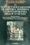 TEXTOS Y DOCUMENTOS DE Hª MODERNA Y CONTEMPORANEA (SIGLOS XVIII-XX)