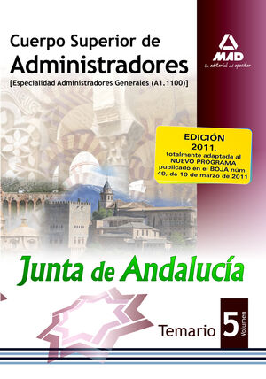 VOL 5 CUERPO SUPERIOR ADMINISTRADORES JUNTA DE ANDALUCIA 2011