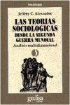 LAS TEORIAS SOCIOLOGICAS DESDE LA SEGUNDA GUERRA MUNDIAL