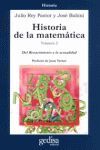 HISTORIA DE LA MATEMÁTICA. V. II DEL RENACIMIENT A LA  ACTUALIDAD